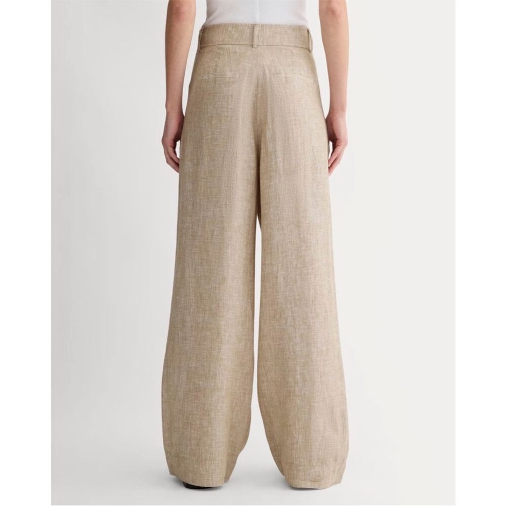 Everlane Way High Drape Pant in Linen Tan